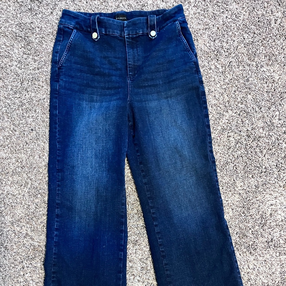 Talbots Dark Wash Wide Leg Jean sz12